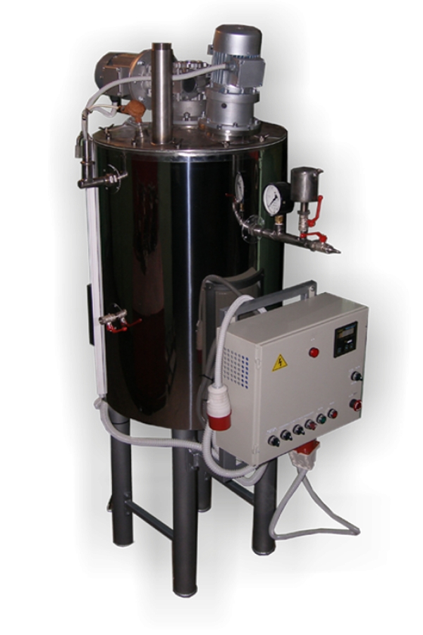 SMG mixer with heating and agitator for liquid, thick products
