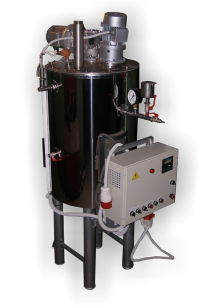 SMG mixer with heating and agitator for liquid, thick products