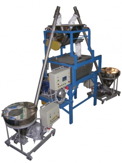 Complex for automatic weighing, dosing and mixing of loose components